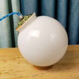 Small white globe table lamp