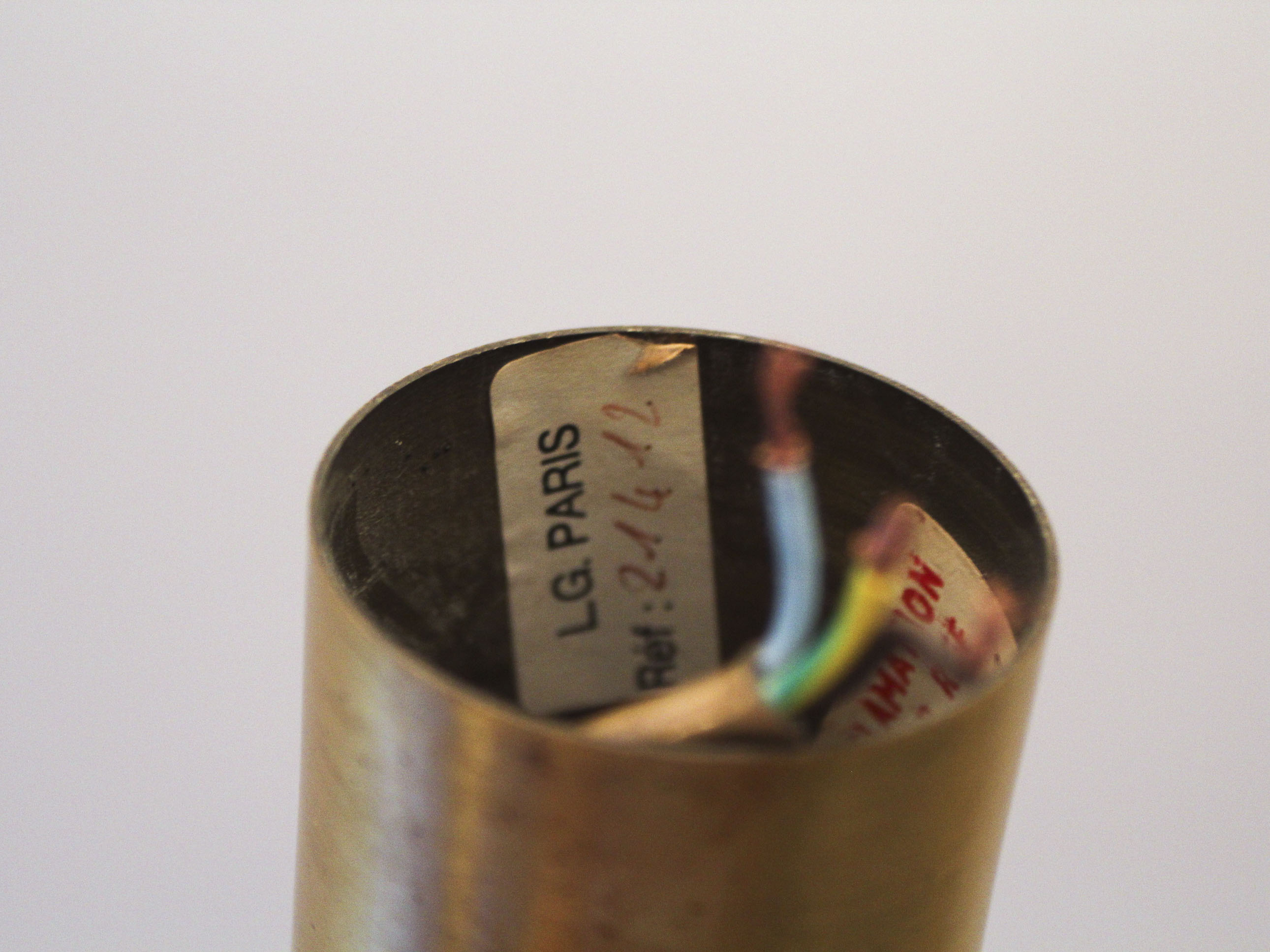 Brass pendant lamp Lucien Gau Paris 70s
