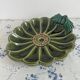 Large decorative dish, green ceramic flower, mid-20th century