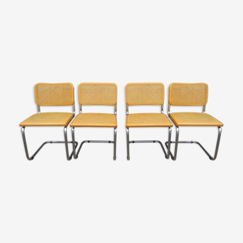 Series of 4 chairs Cesca B32 by Marcel Breuer
