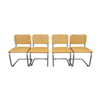 Series of 4 chairs Cesca B32 by Marcel Breuer