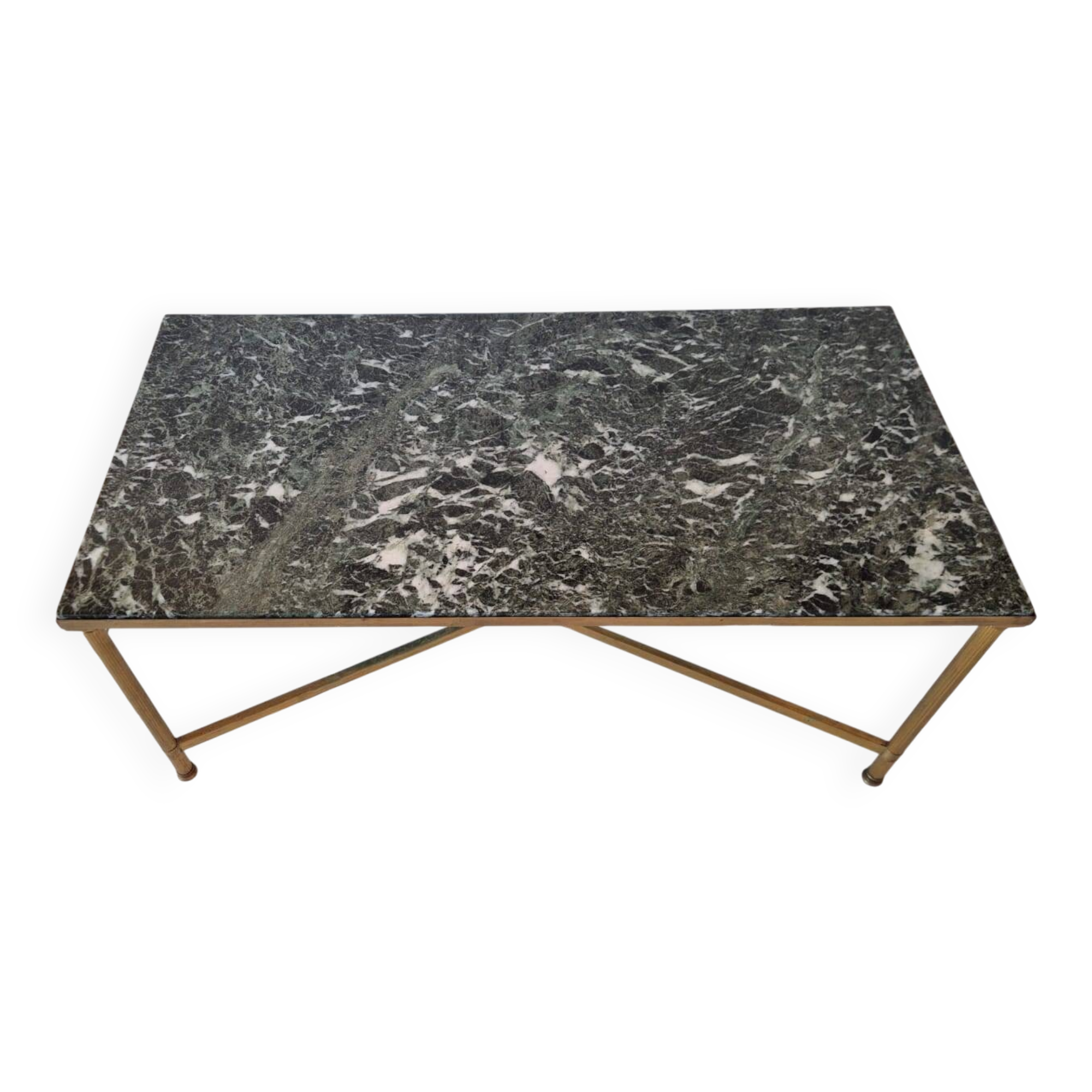 Marble and brass coffee table