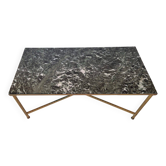 Marble and brass coffee table