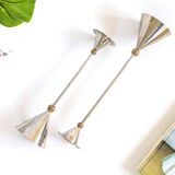 Pair of candlesticks | Steel and brass | Postmodern 1980s