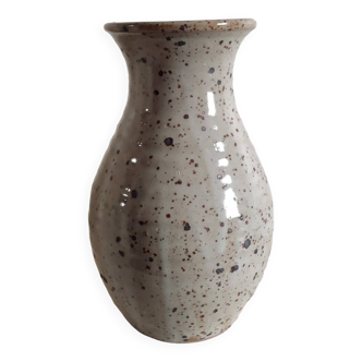 Vase grès gris pyrité