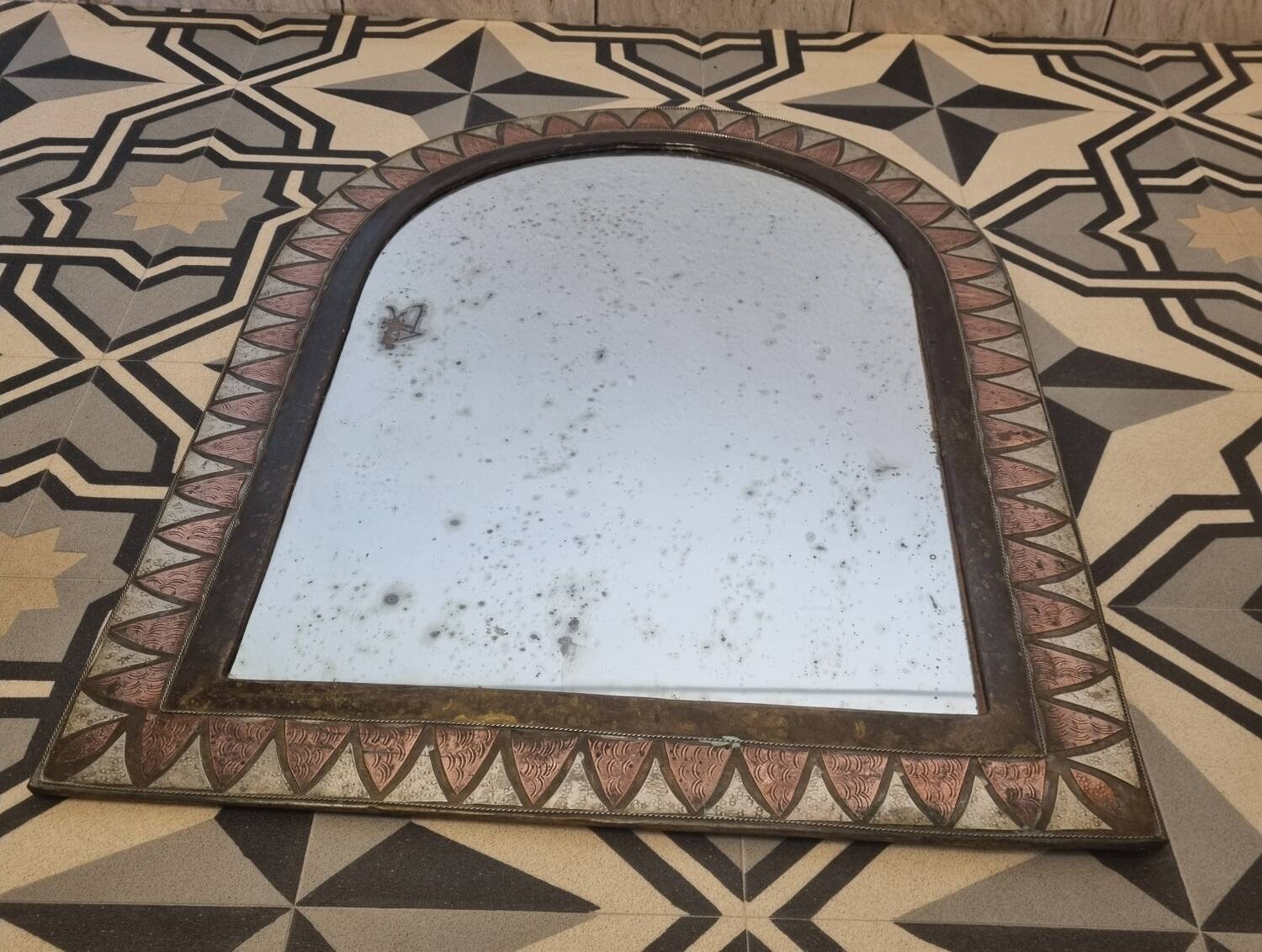 Copper mirror, Morocco from 1970 (59x43cm)