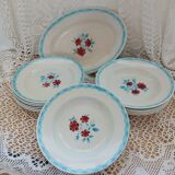 Lot 12 assiettes et plat Moulin des loups
