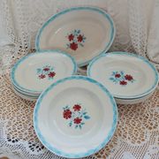 Lot of 12 Moulin des loups plates and dish