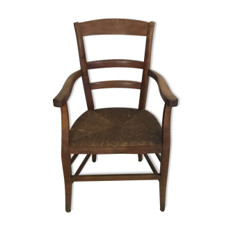 Old straw seat chair