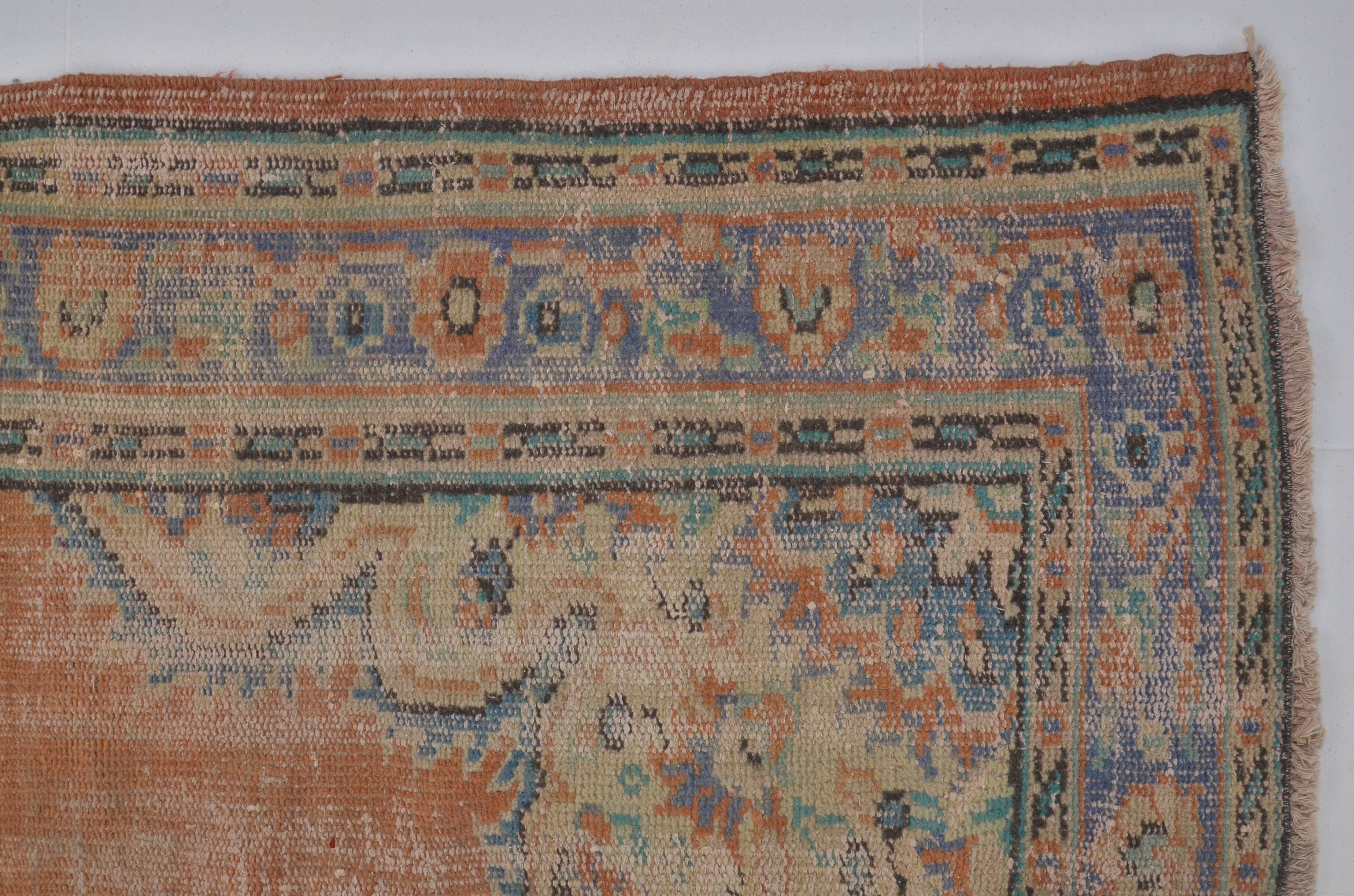 Oushak Turkish Orange Carpet sku 1703