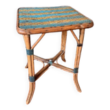 Antique rattan and bamboo side table, late 19th century