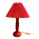 Wooden foot lamp with folded cardboard lampshade