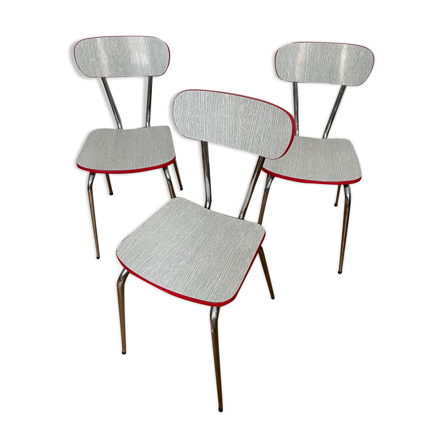Set of 3 60s Formica chairs