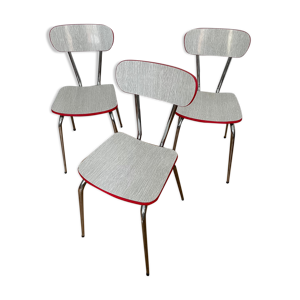 Lot de 3 chaises Formica années