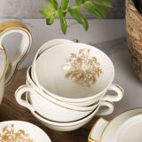 Porcelain tea service by Théodore Haviland, gilded patterns.