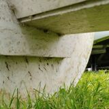 Garden saddle column in old marble
