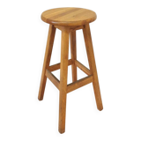 Tabouret de bar yougoslave en chêne, années 1980