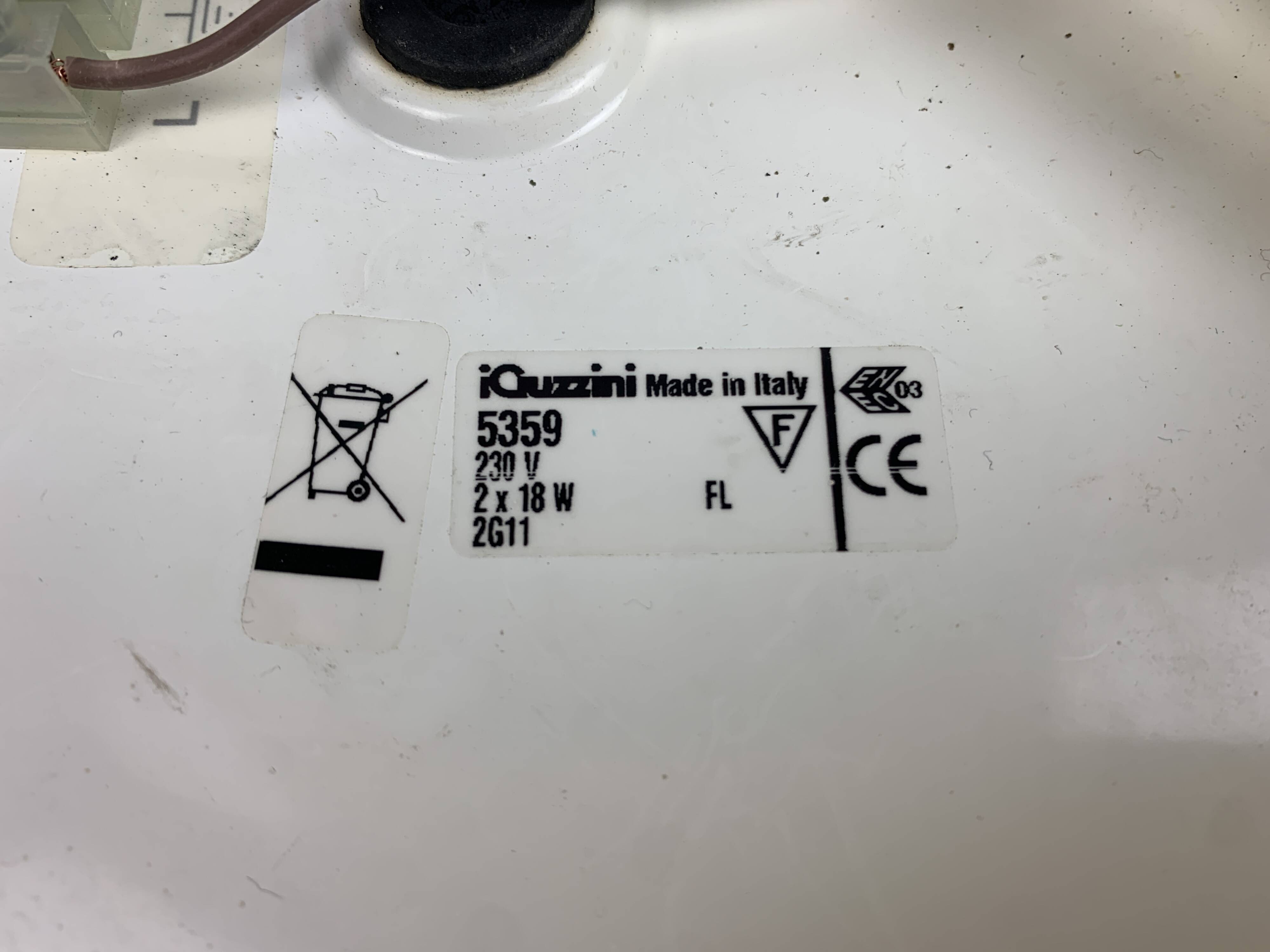 Set of 4 midcentury space age wavy wall lamp by Guzzini,model 5359