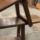 Old solid oak farm bench