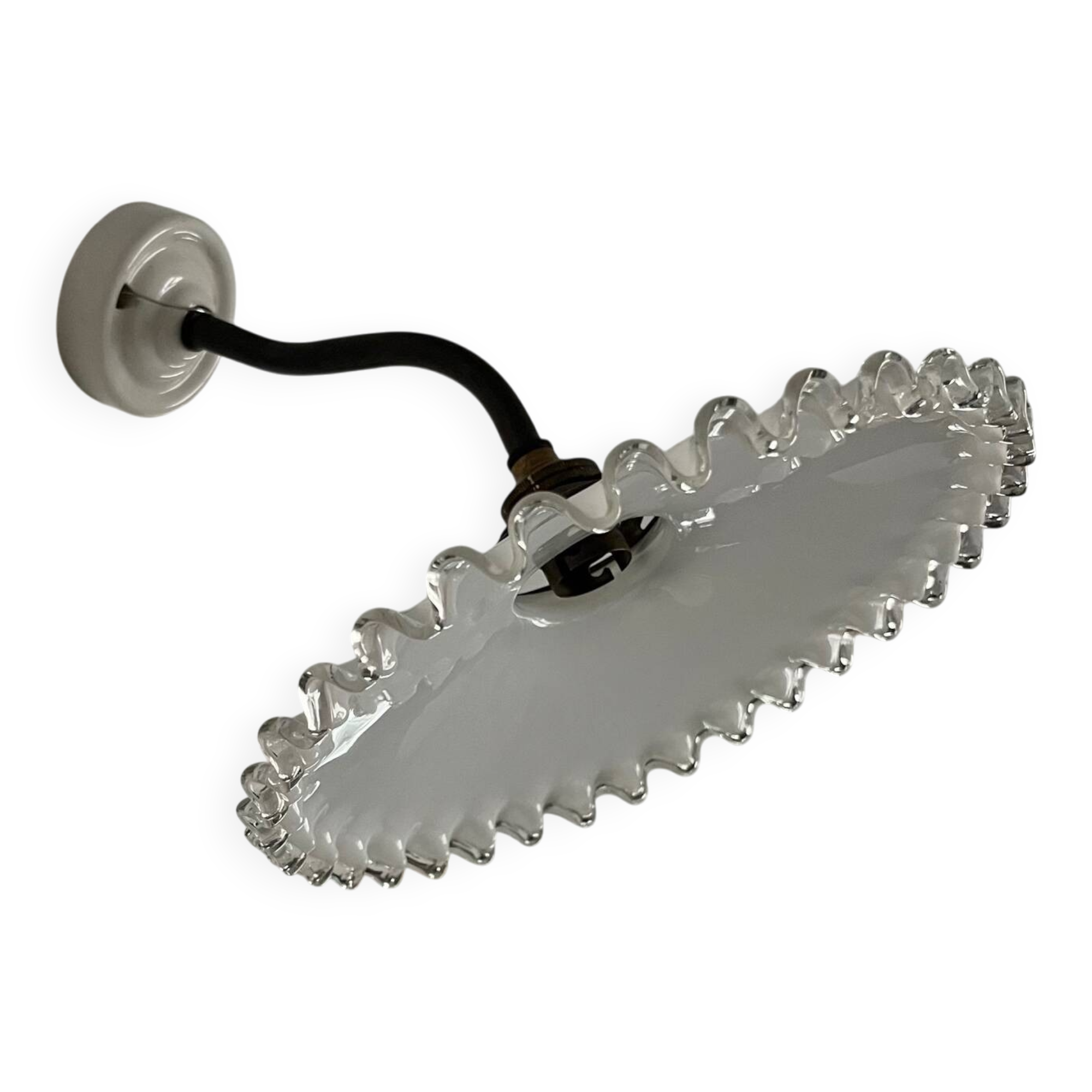 Opaline applique with lace swan neck from the 1930s