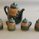 Tea and coffee service 4 cups with lid + teapot 0.5L vegetable form