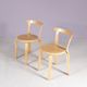 Chaises en pin modèle 68 d'Alvar Aalto des années 1950, ensemble de 2.