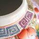 Large Chinese ginger jar with multi-colored porcelain lid
