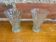 Pair Antique Clear Molded Vase Vintage Decoration #C596