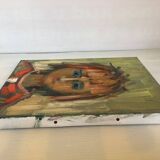 Oil portrait painting on canvas signed