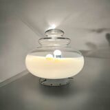 Large space age ufo table lamp in chrome metal, 1960s