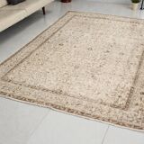 Beige Wool Tribal Carpet