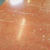 Vintage oval dining table in pink marble from the 70s 80s.