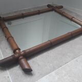 Antique bamboo-style mirror