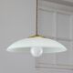 Mid-Century Italian Saucer Glass and Brass Pendant Lamp