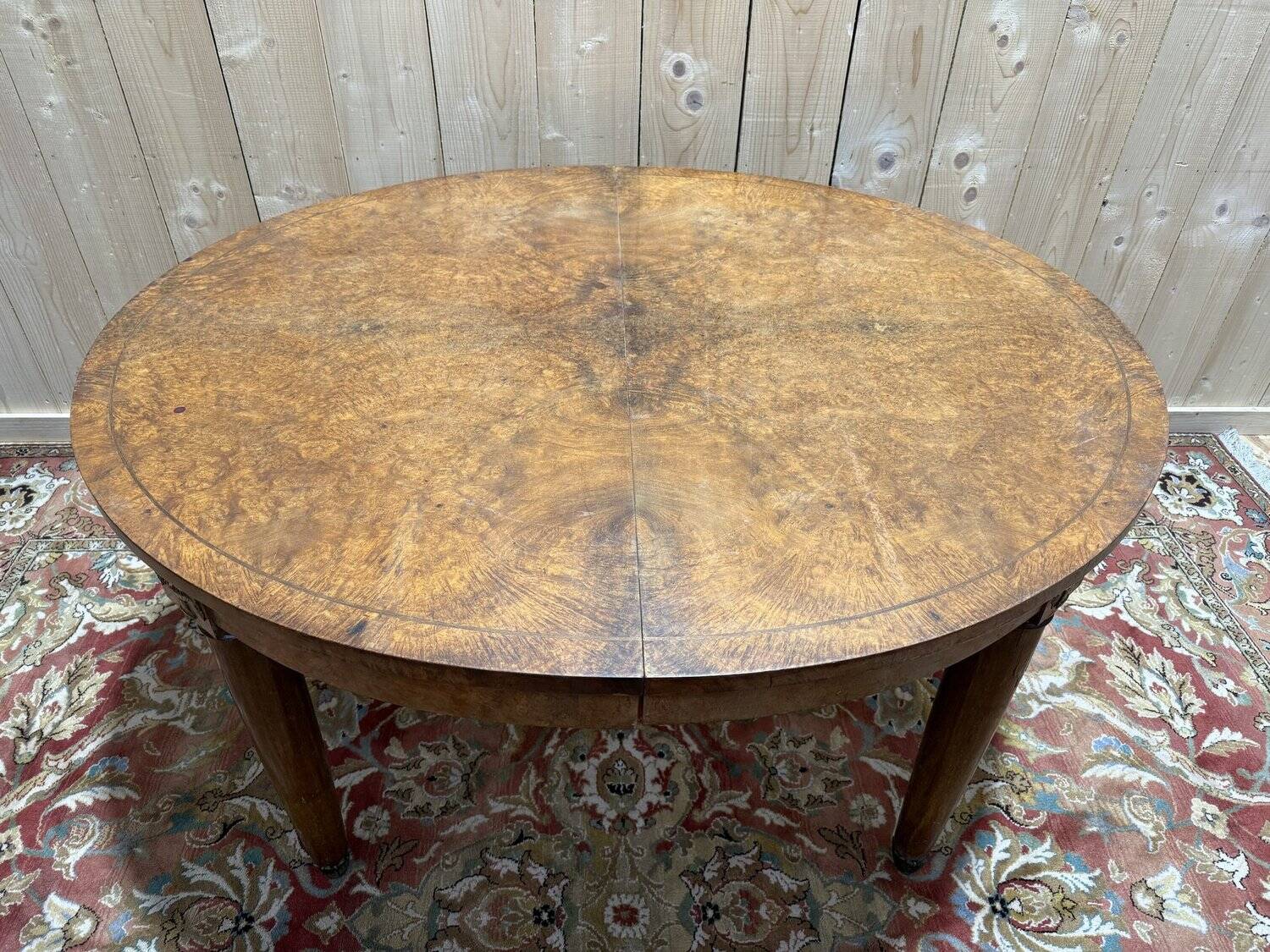 Oval dining table from the Art Deco period
