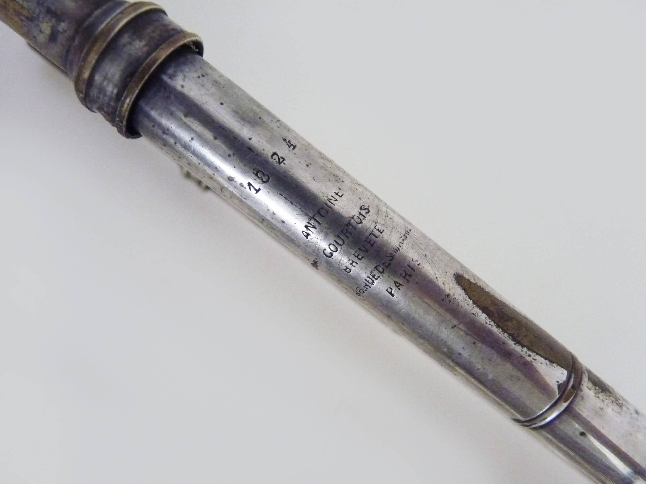 Vintage silver trombone by Antoine Courtois, Paris. 1824