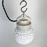 Vintage White Porcelain Pendant Light, 1970s