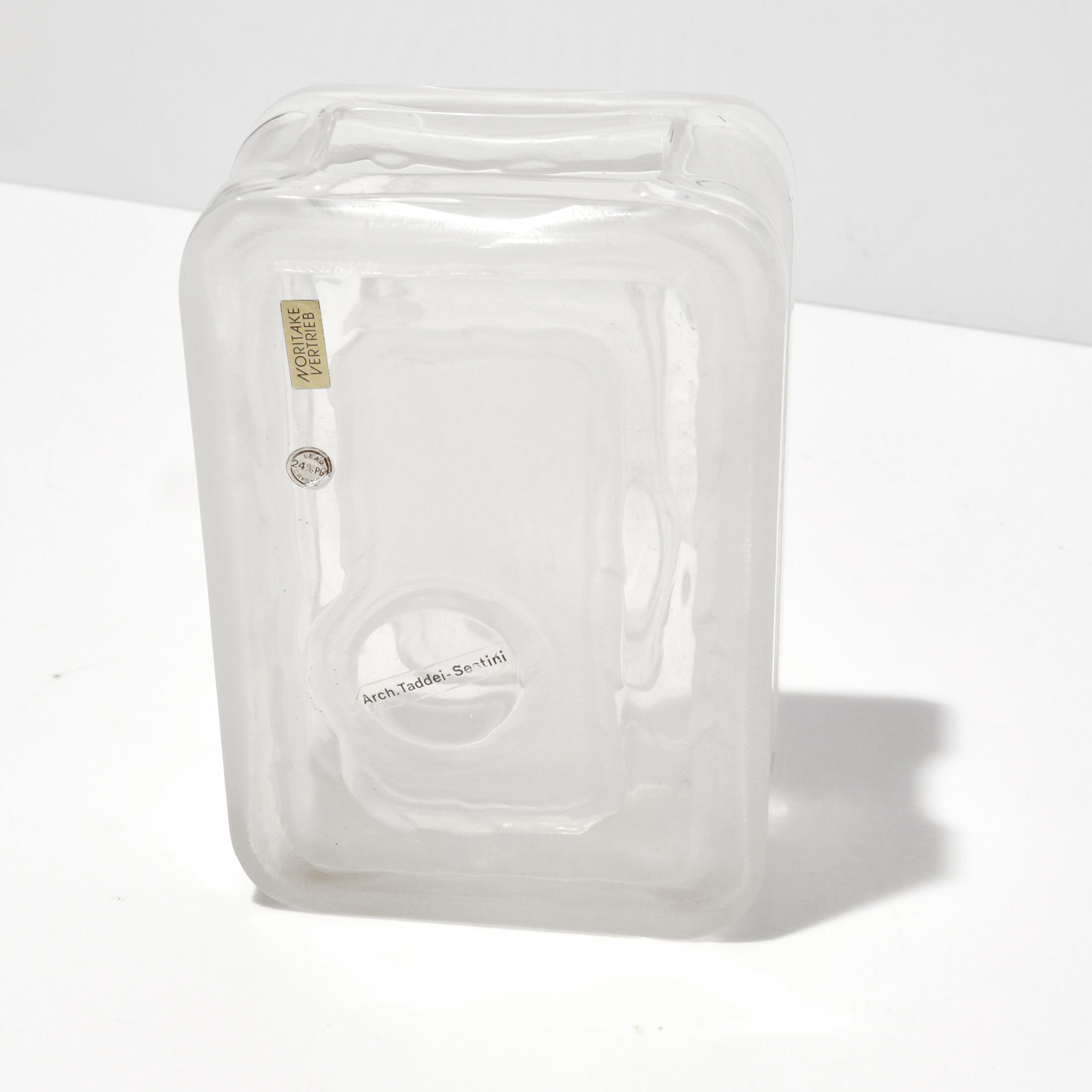 1970s modernist crystal vase, noritake, japan