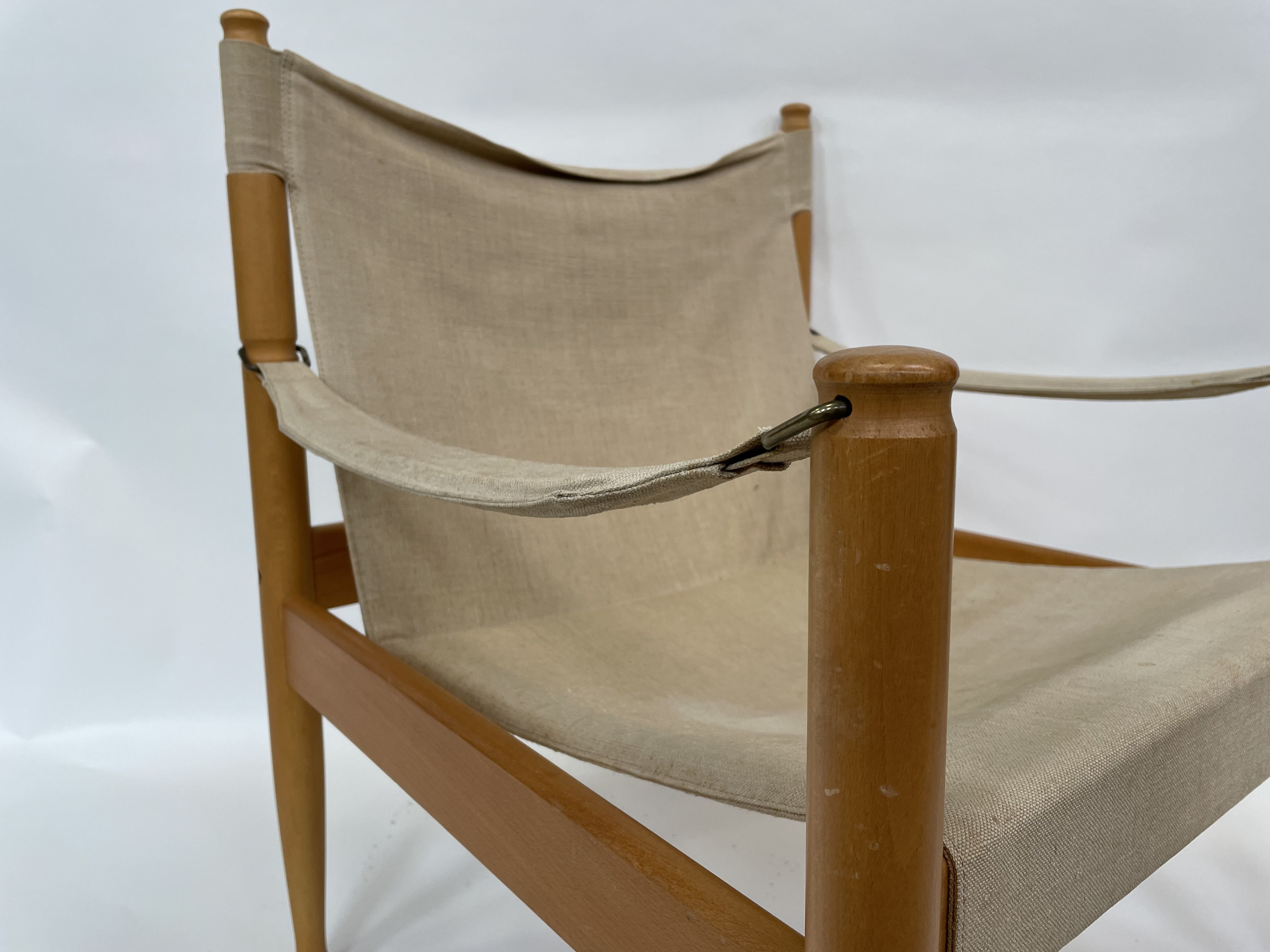 Danish safari chair by Erik Wørts for Niels Eilersen, Denmark 1960s