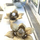 Applique fleur vintage dorée
