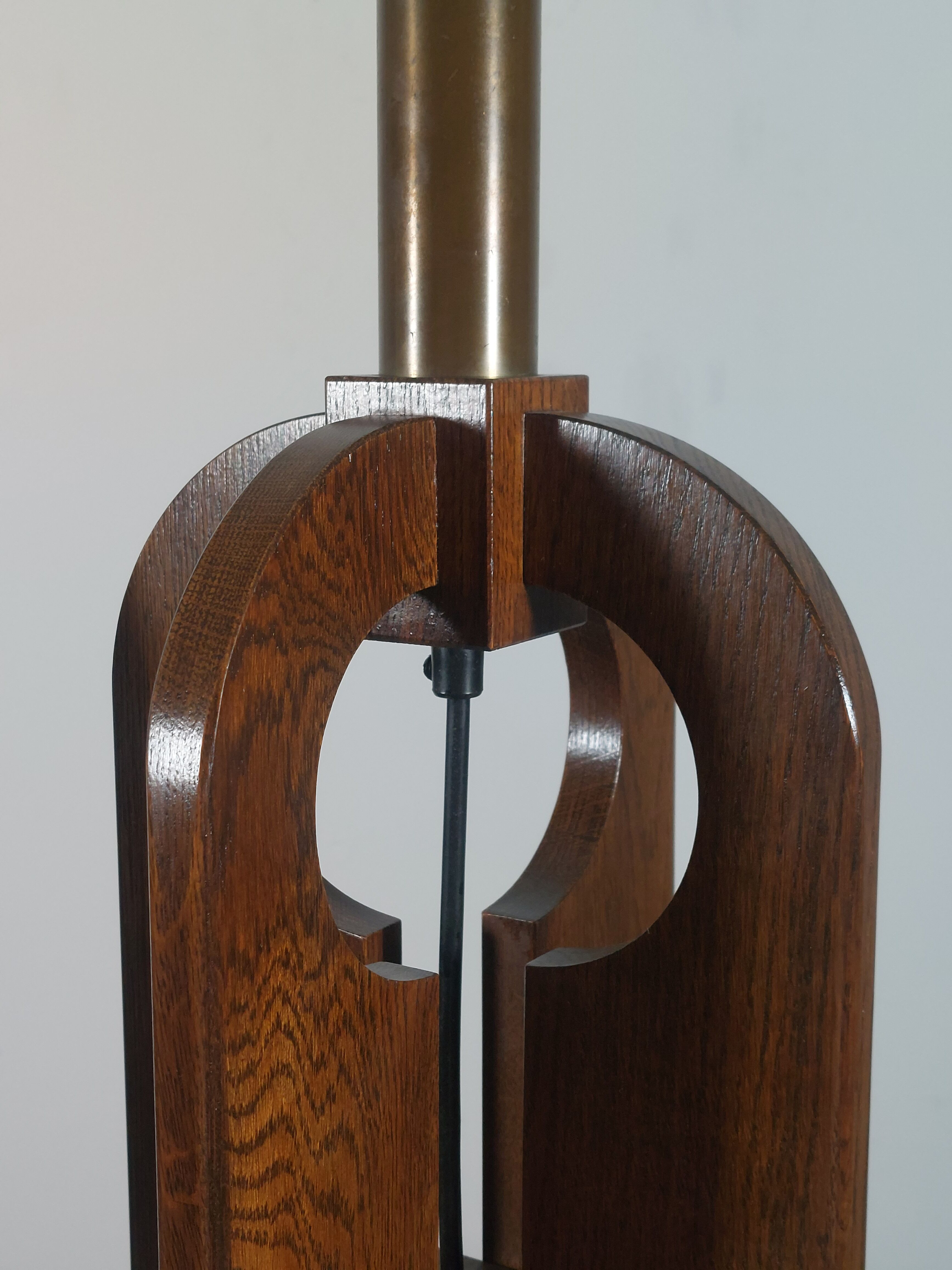 Very rare vintage pair of wooden table lamps by Temde