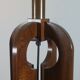 Very rare vintage pair of wooden table lamps by Temde