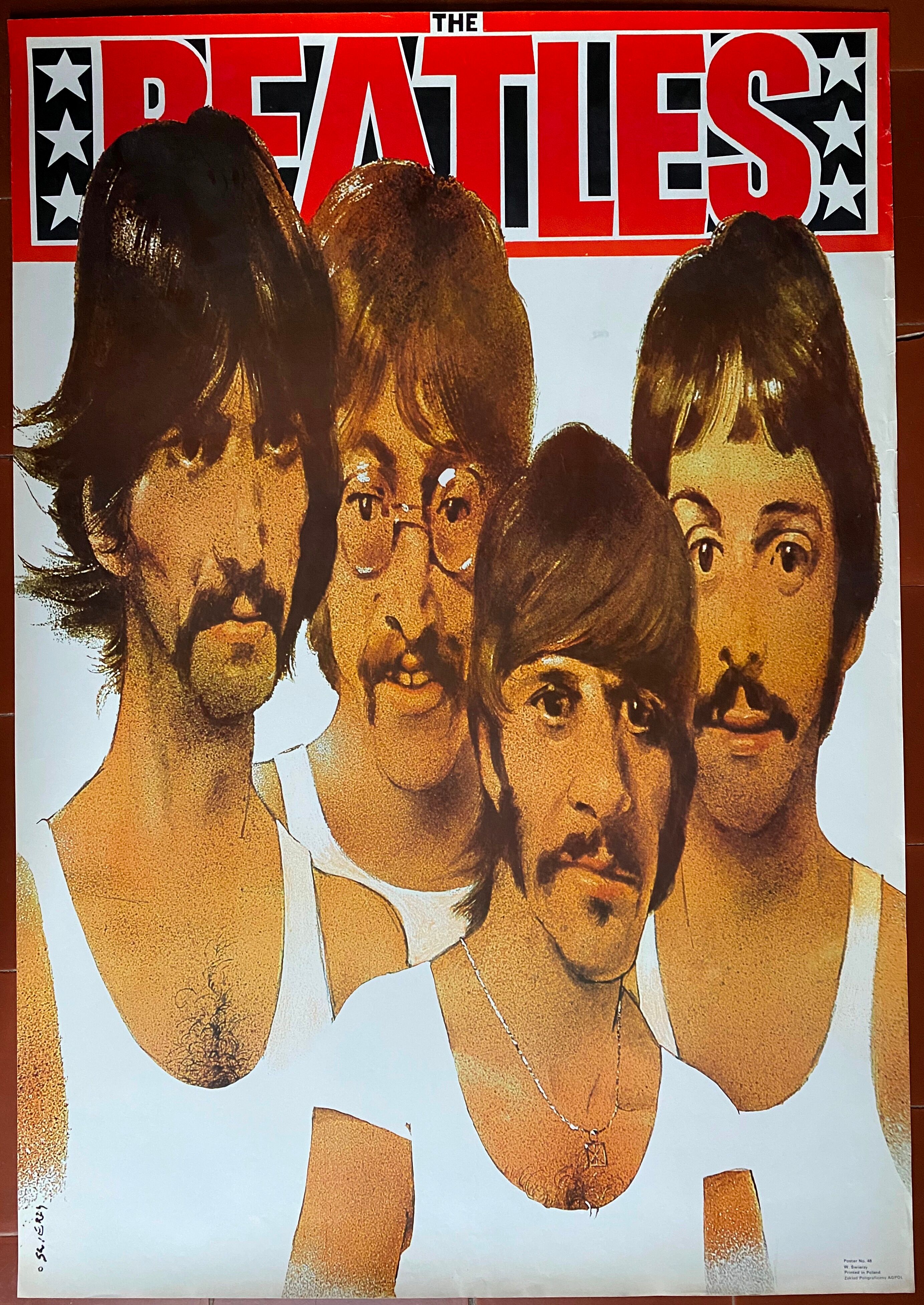 Affiche originale polonaise "The Beatles" 68x98cm 1985
