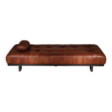 Daybed ‚DS-80‘ in Cognac Patchwork Leather by De Sede | Switzerland 1970s