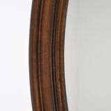 Large old oval wooden mirror