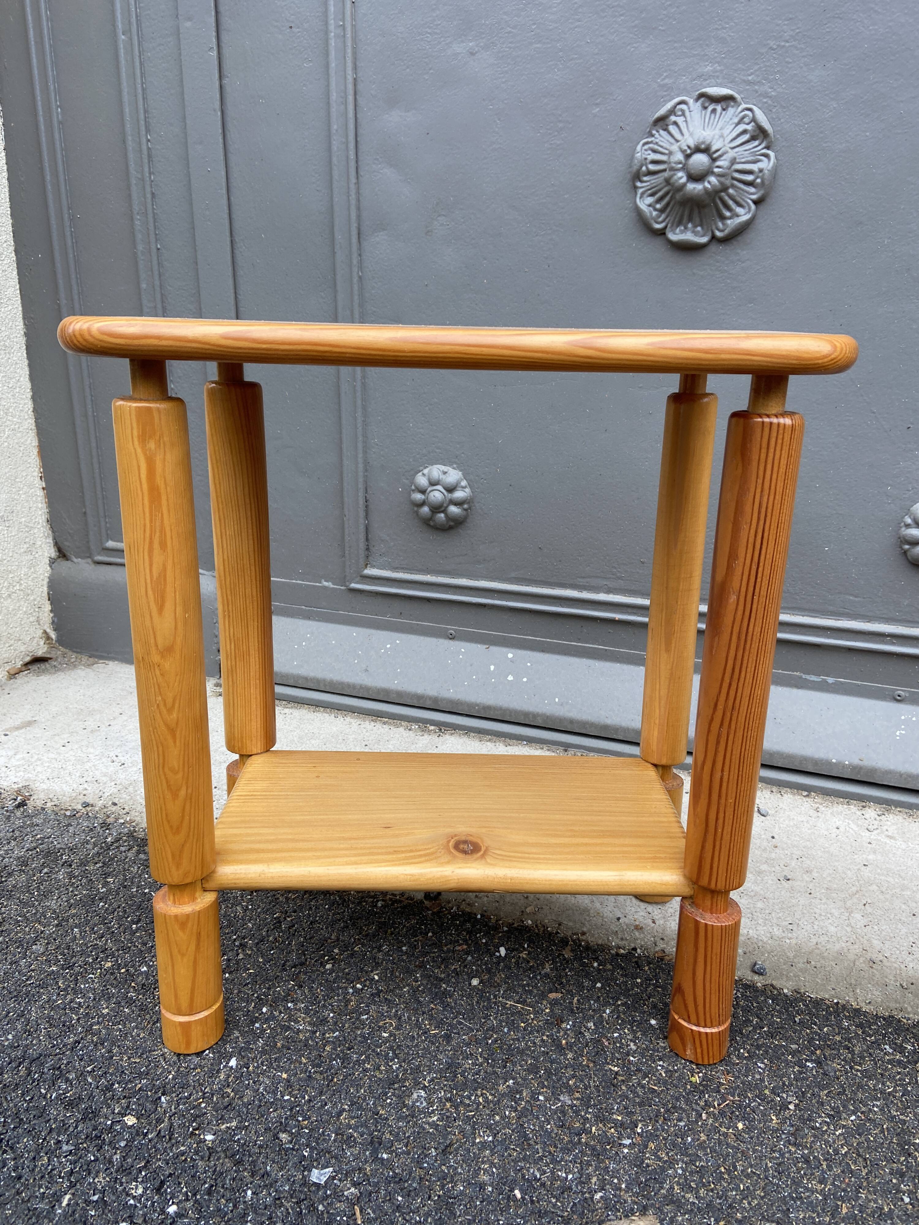 Scandinavian bedside pair Wood pine fir vintage design 1970/1980