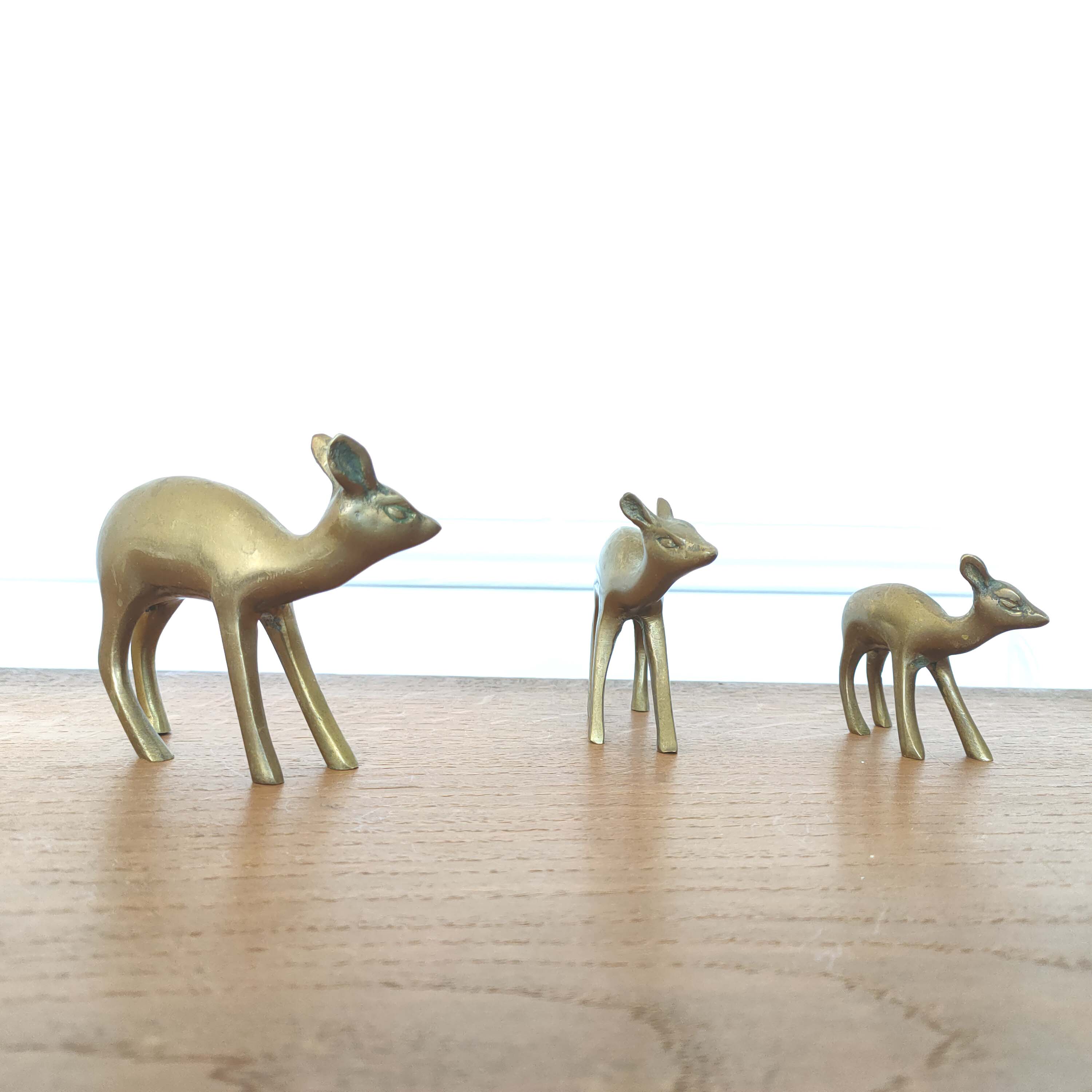 Brass fawn trio
