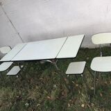 Table with 2 chairs anfd 2 stools