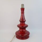 Large vintage red ceramic lamp