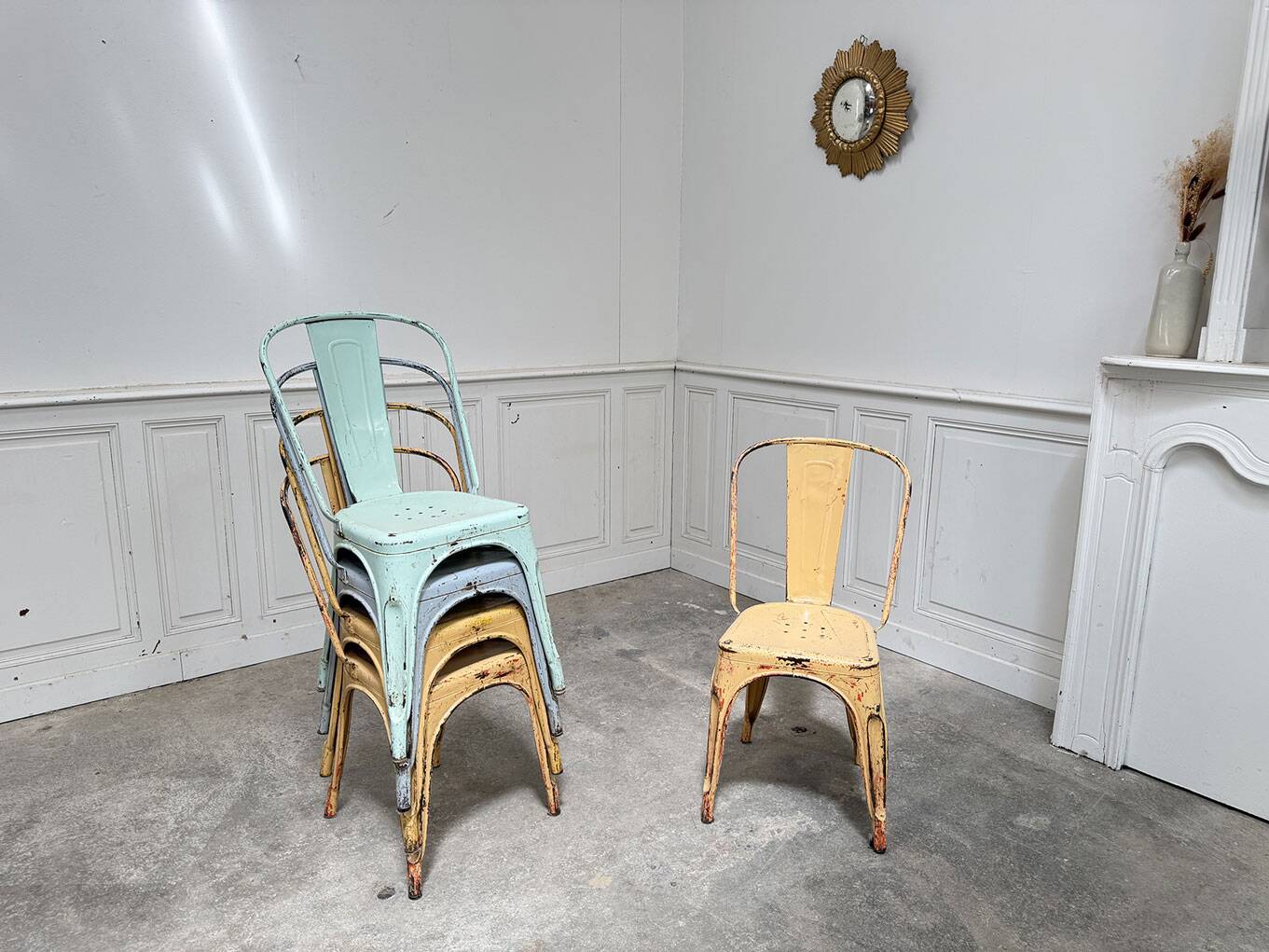 5 chaises Tolix modèle A 60's